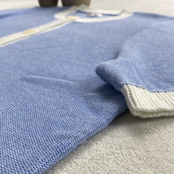 J. Crew Factory Color Tipped Knit Short Sleeve Button Up Lady Sweater Cardigan - Picture 10 of 16